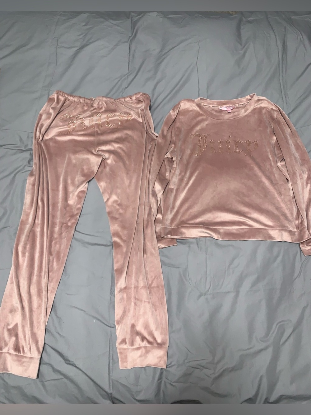Juicy Couture Blush Pink Velour Logo Jogger Set